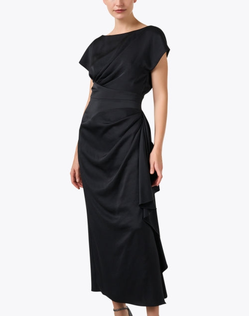 Stunning Florence Black Midi Dress with Elegant Design