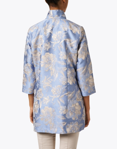 Stylish Rita Periwinkle Blue Floral Metallic Jacket for Elegant Women
