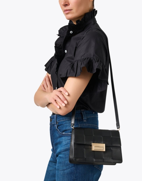 Exquisite Delphine Black Leather Multi - Style Bag