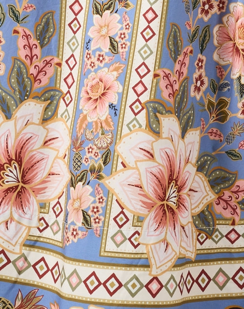 Stylish 100% Cotton Multi Floral Print Button - Detailing Skirt