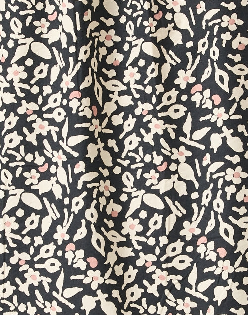 Stylish Los Altos Cotton Top with Black and Cream Print