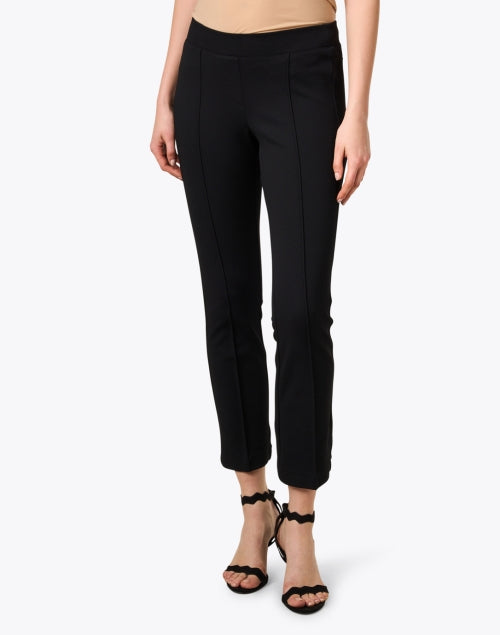 Stylish Ranee Ankle-Length Black Pull-On Stretch Jersey Blend Pants