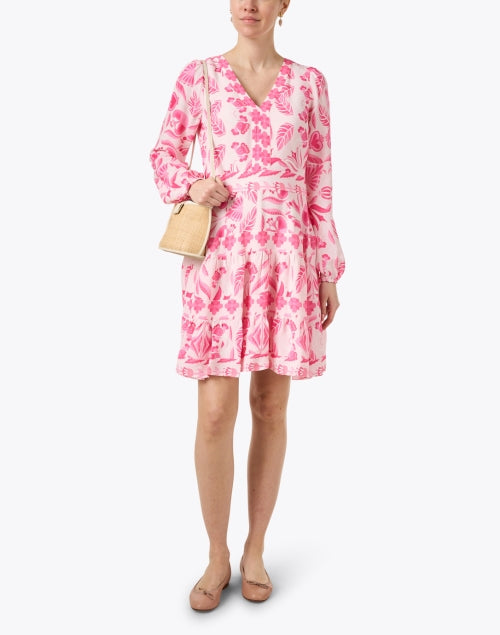 Gorgeous Pink Geometric Floral Women's Summer Dress
