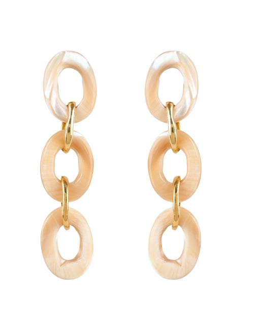 Handmade Natural Pearl Chain-Link Drop Style Earrings for Fashionable Wear