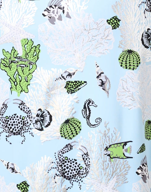 Kristen Women's Blue Ocean Patterned Midi Dress by Jude Connally