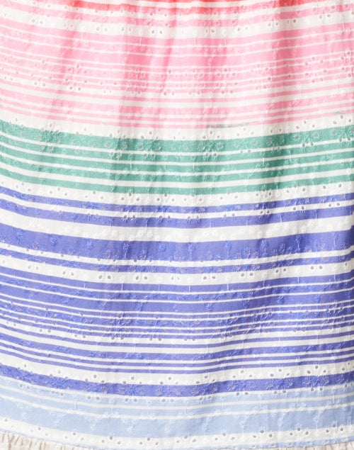Vilagallo's Eveline Lightweight Multi - Stripe Short - Sleeve Midi Shirt Dress