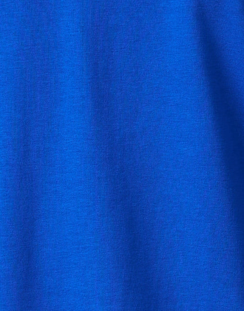 Stylish Electric Blue Pima Cotton Women's Ruched Sleeve T-Shirt