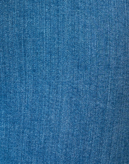 Bonnie Blue Cuffed Straight - Leg Stretch Cotton Denim Jeans