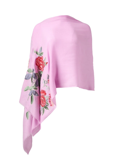 Stylish Lilac and Peony Decorated Woolen Scarf for Women's Fashion