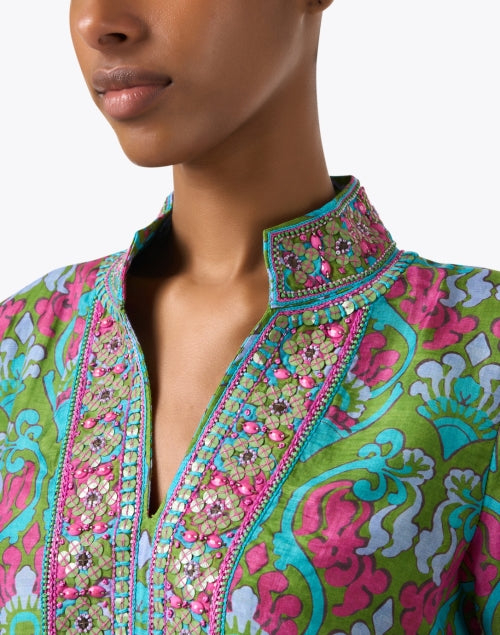 Stylish Multi-Flower Print Women's Tunic Dress