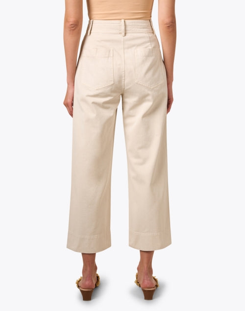 Merida Beige Comfortable Straight - Leg Cotton Ankle Pant