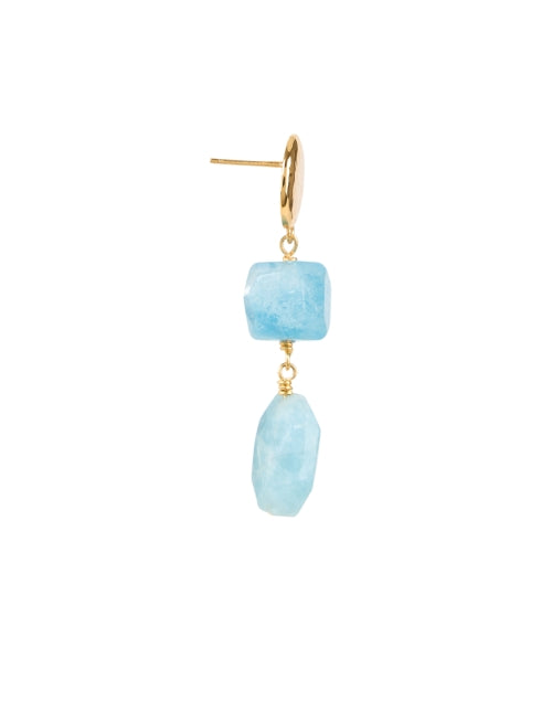 Stylish Gold and Blue Delicate Drop Earrings for Timeless Elegance