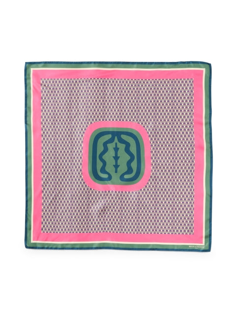 Lewis Silk Scarf in Pink with Multi - Print Design