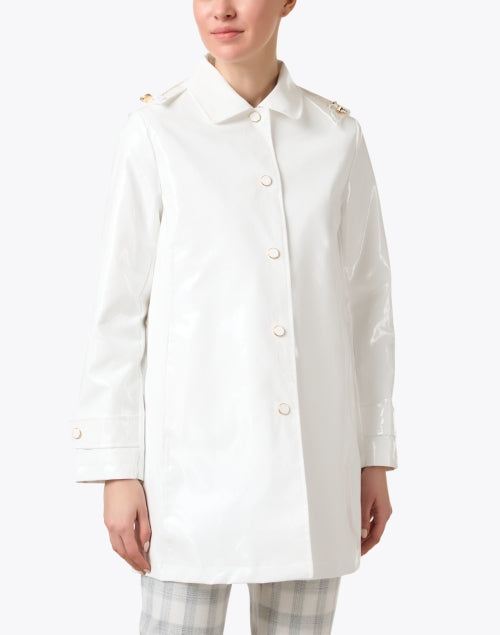 New Season Iconic Waterproof White Princess Slicker with Removable Hood