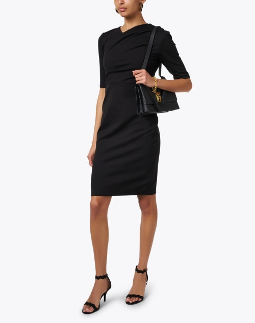 Chloe Kristyn's Bianca Black Ponte Knit Wrap Dress for All Events