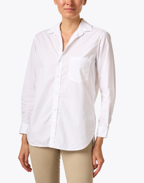 Joedy Women's Classic White Poplin Button - Down Shirt