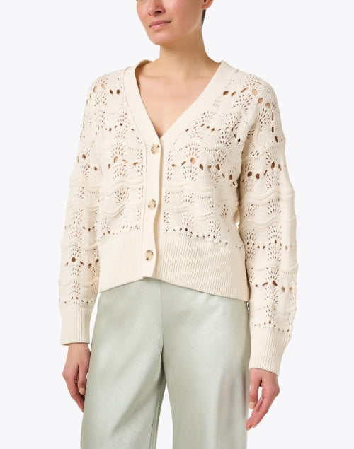 Stylish Famon Ivory Cotton Blend Cardigan for the New Season