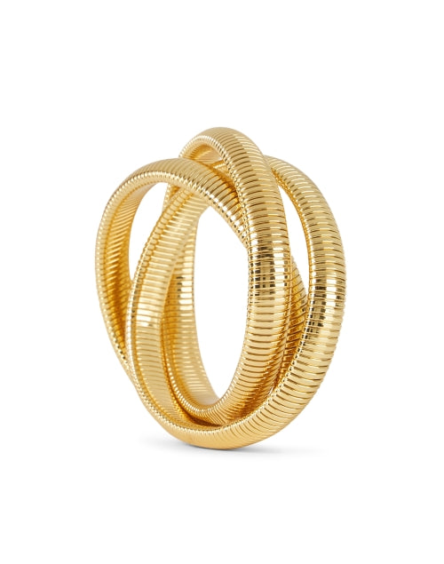 Exquisite Triple Gold Cobra-Style Bracelet for Elegant Attire
