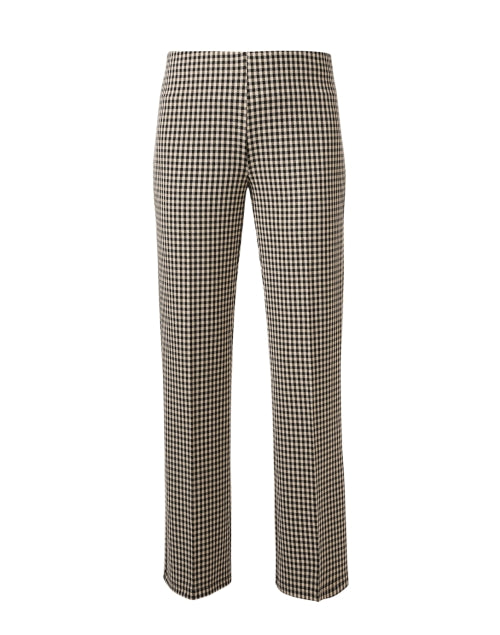 Jules Knit Pull - On Wide - Leg Trousers in Black and Tan Check