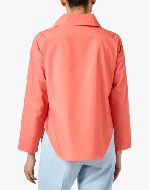 Stylish Coral-Colored Cotton Poplin Shirt for Effortless Styling