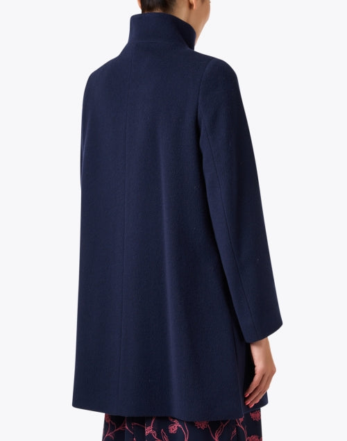 Stylish Navy-colored Wool Overcoat for New Season