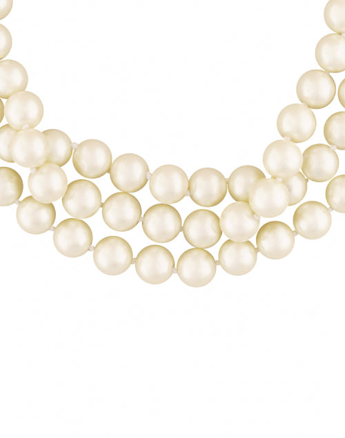 Elegant Pearl Three - Strand Necklace by Kenneth Jay Lane