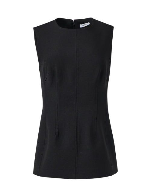 Stylish Faith Black Sleeveless Pleated Waist - Cinched Top
