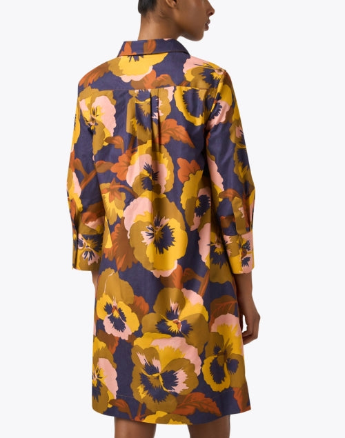 Stylish Jackie Cotton Dress with Multi Pansy Print
