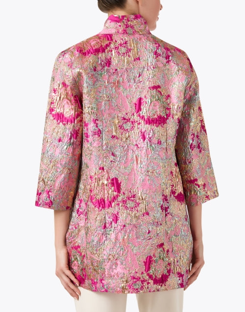 Stunning Rita Pink Multi - Pattern Jacquard Elegant Jacket