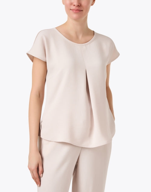 Stylish Beige Pleated Women's Weekend Top