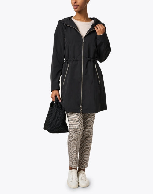 Stylish Black Long-Sleeved Hooded Parka for Spring
