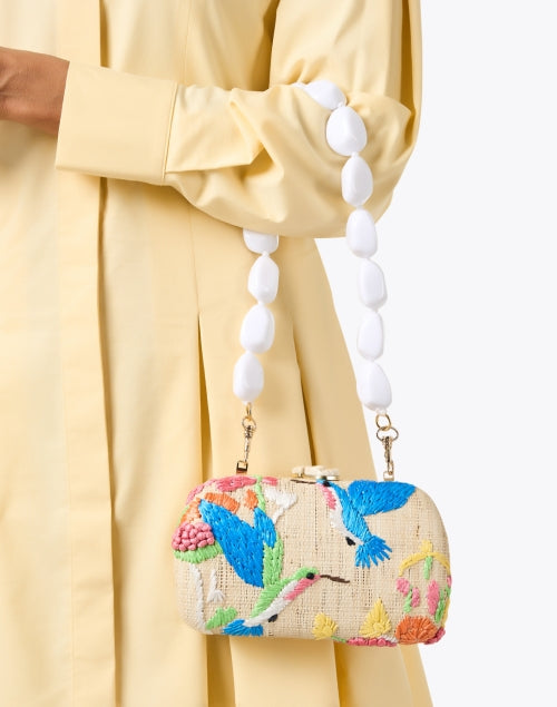 Exquisitely Embroidered Josephine Raffia Clutch Bag for Summer