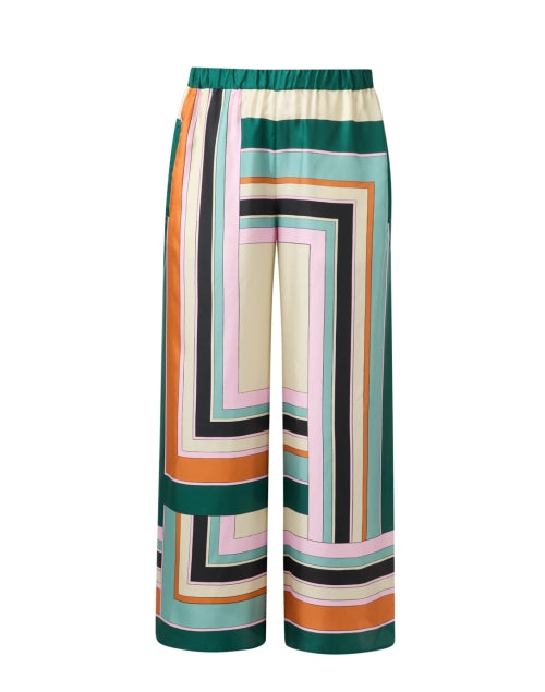 Weekend Max Mara Ottavo Brand New Silk Trousers with Multi Geometric Prints