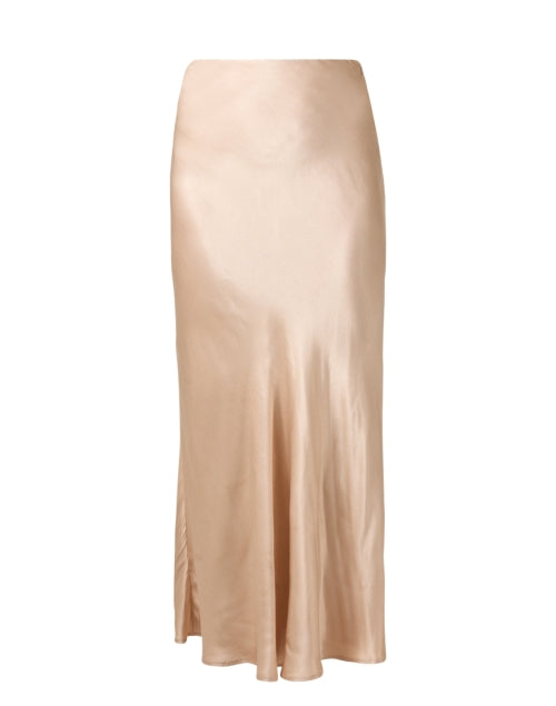 Chloe Soft Gold Satin Midi Skirt for the New Season