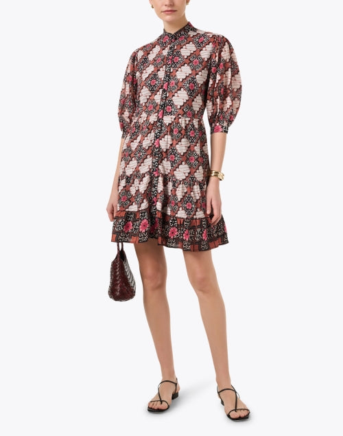 Stylish Catlyn Multi - Printed Mini A - Line Dress for Women