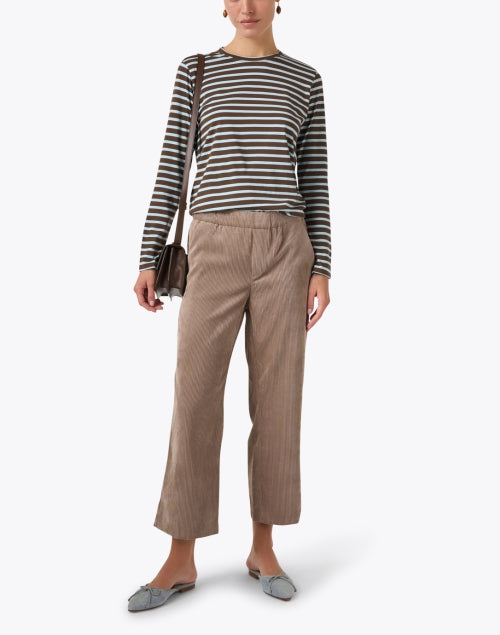 MAC Jeans Chiara Ankle-Length Pull-On Brown Corduroy Women's Pants