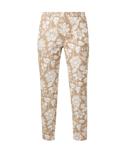 MAC Jeans Seasonal Tapered Slim Leg Chino Pants with Tonal Floral Print