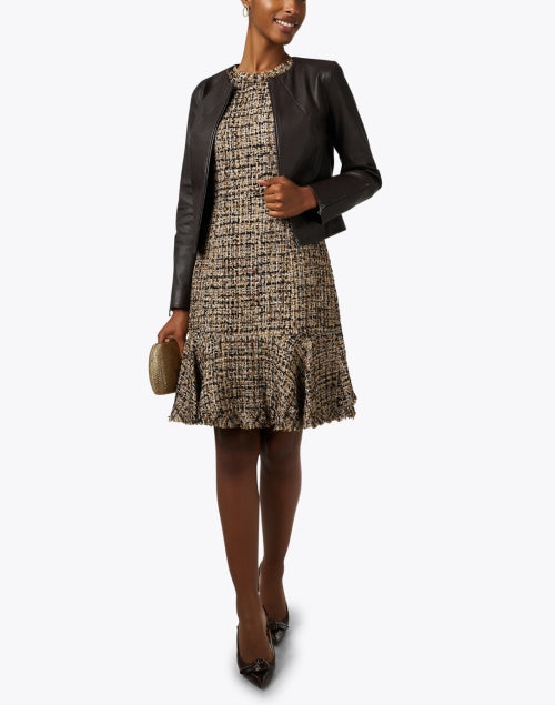 Stretchy Brown Leather Jacket for Fashionable Layering