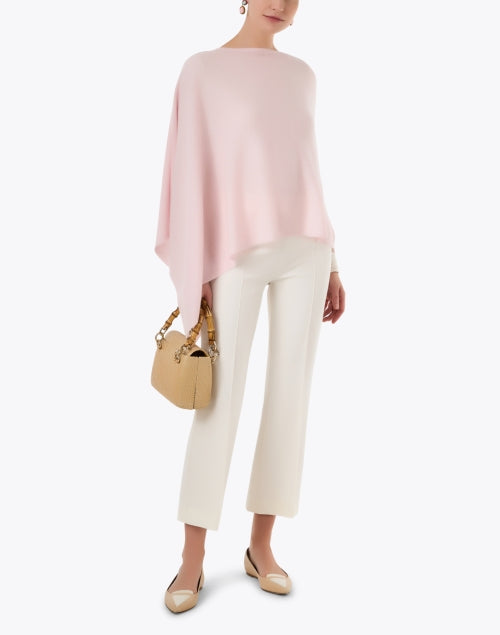 Soft Light Pink Cashmere Ruana Poncho for Cool Weather
