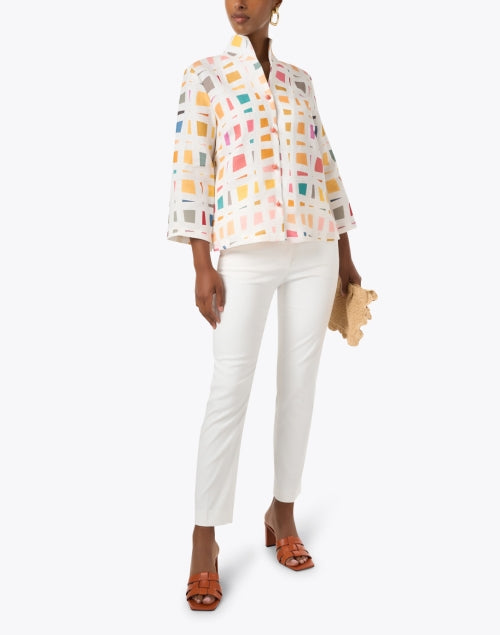 Stylish Suella Multi - Patterned Linen Women's Jacket