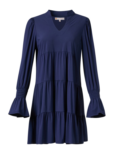 Stylish Navy Tiered Ruffled Dress by Jude Connally