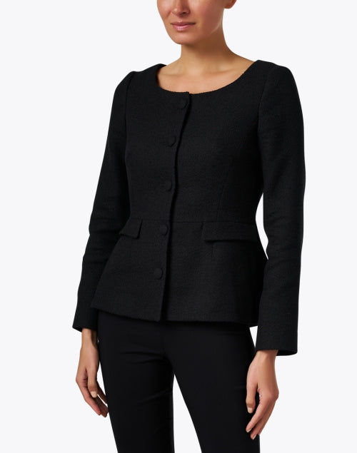 Stylish Black Crepe Cotton Jacket with Sophisticated Design