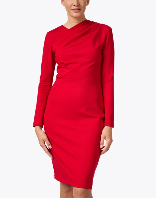 Chloe Kristyn's Bianca Red Ponte Knitted Women's Dress for Various Events