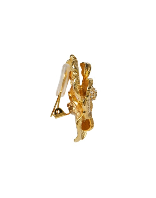 Gorgeous Gold Plated Flower Design Clip-On Earrings