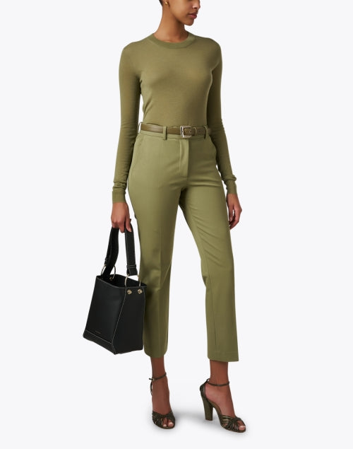 Gavazzeni Glossinia Khaki Green Leather Fashion Belt for Stylish Ensembles