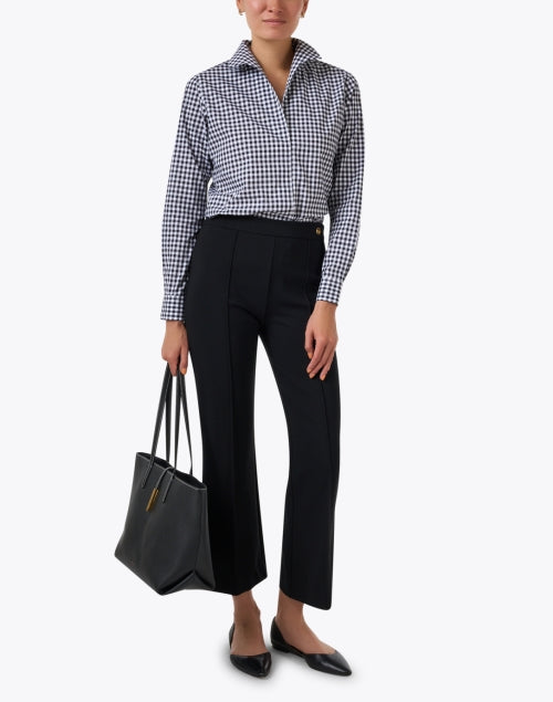Stylish Signature Black-and-White Gingham Crisp Cotton Shirt for Women