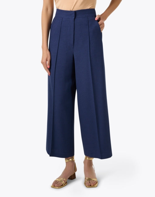 Sophie Navy High - Waisted Wide Leg Trousers for a Stylish Look