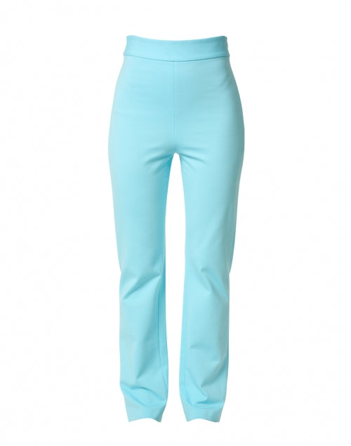 Brennan Women's High - Waist Classic Straight - Leg Aqua Blue Ponte Fabric Pant
