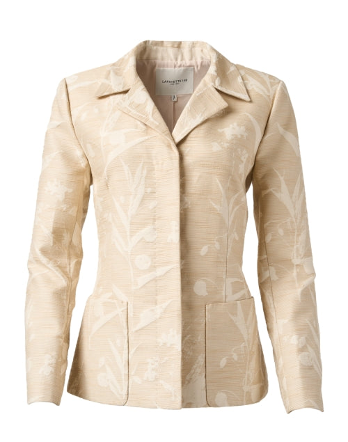 Stylish Beige Jacquard Men's/Women's Blazer for Fashionable Outfits