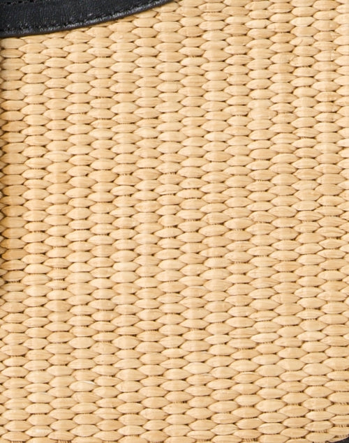 Stylish Tokyo Raffia and Black Leather Women's Shoulder Bag for the New Season